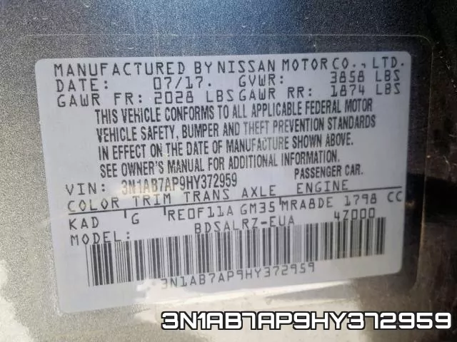 3N1AB7AP9HY372959 фото 2