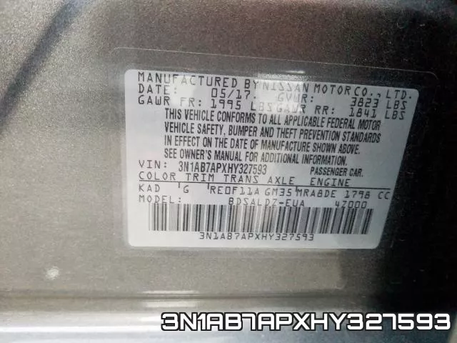 3N1AB7APXHY327593 фото 2