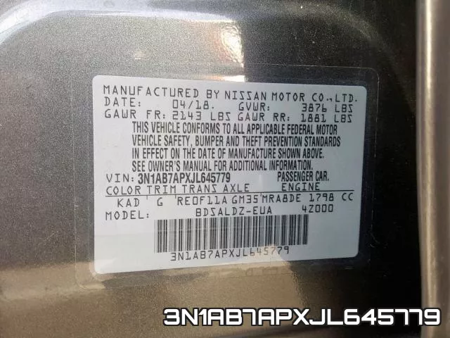 3N1AB7APXJL645779 фото 2
