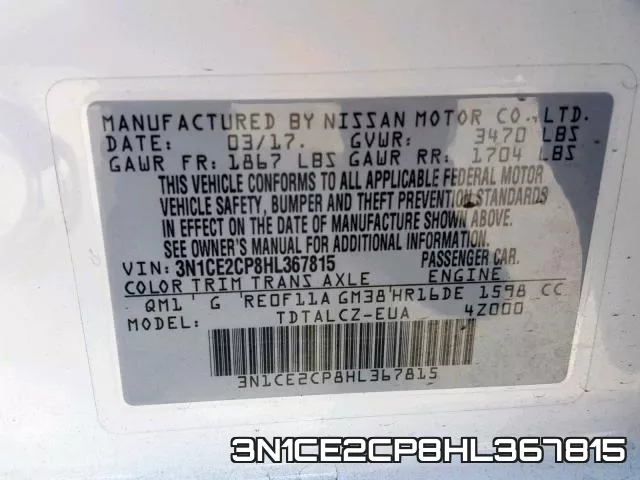 3N1CE2CP8HL367815 фото 2