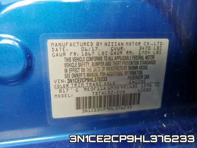3N1CE2CP9HL376233 фото 2