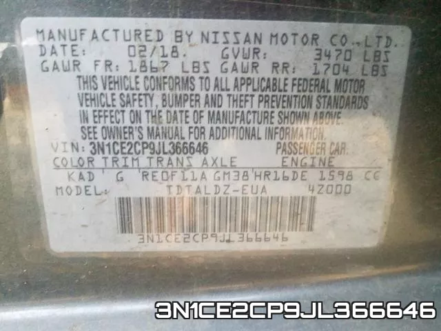 3N1CE2CP9JL366646 фото 2