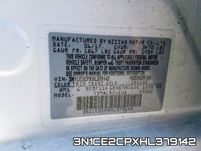 3N1CE2CPXHL379142 фото 2
