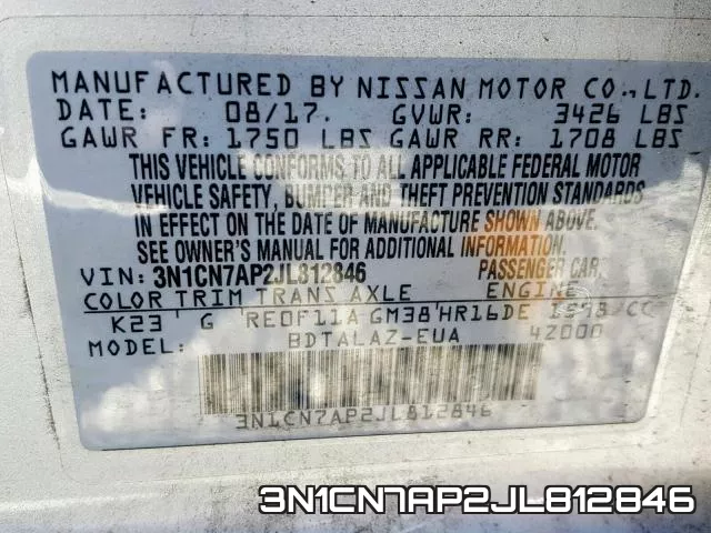 3N1CN7AP2JL812846 фото 2