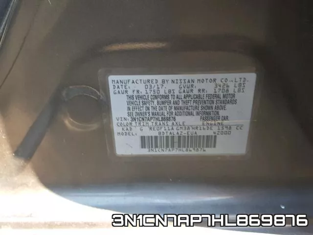 3N1CN7AP7HL869876 фото 2
