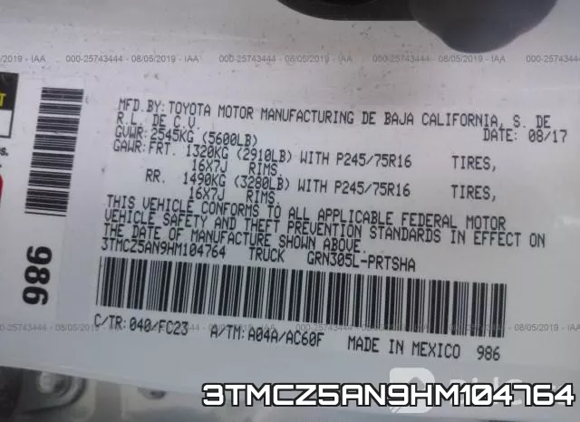 3TMCZ5AN9HM104764 фото 8