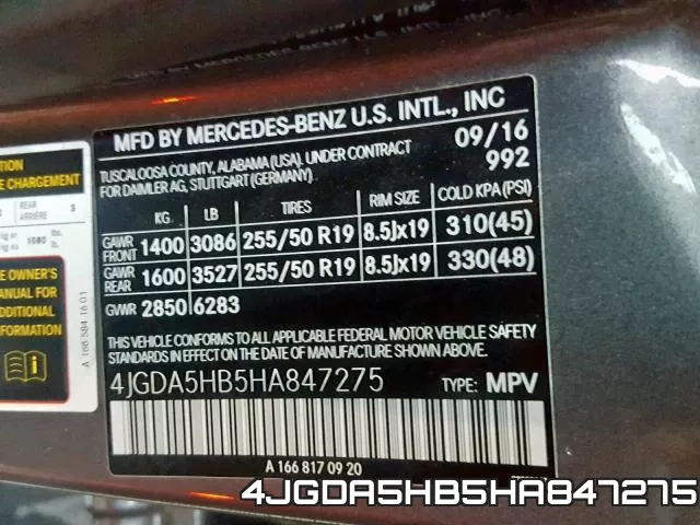 4JGDA5HB5HA847275 фото 2