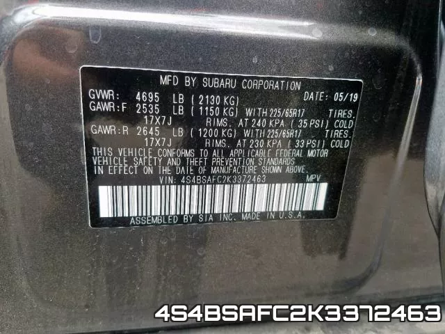 4S4BSAFC2K3372463 фото 2