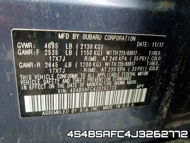 4S4BSAFC4J3262772 фото 2