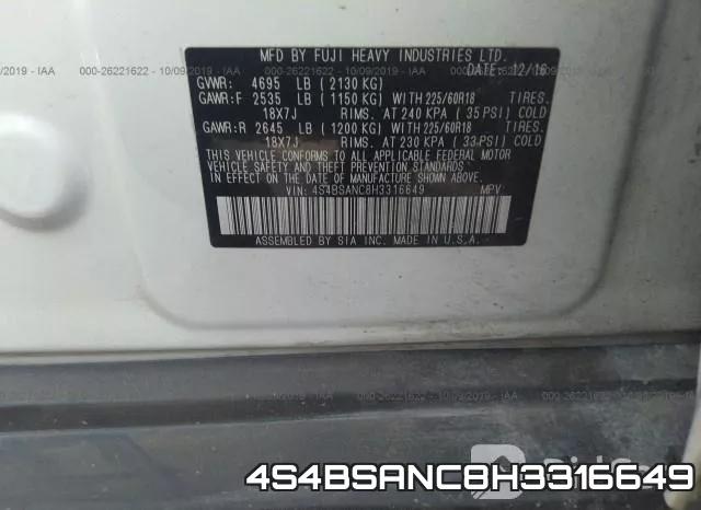 4S4BSANC8H3316649 фото 9