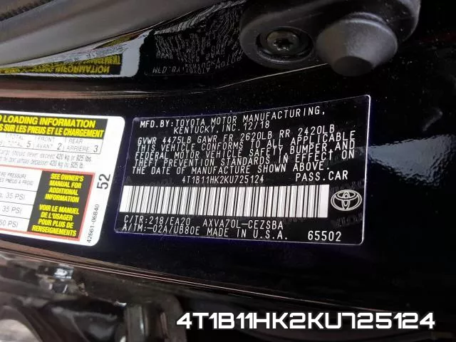 4T1B11HK2KU725124 фото 2