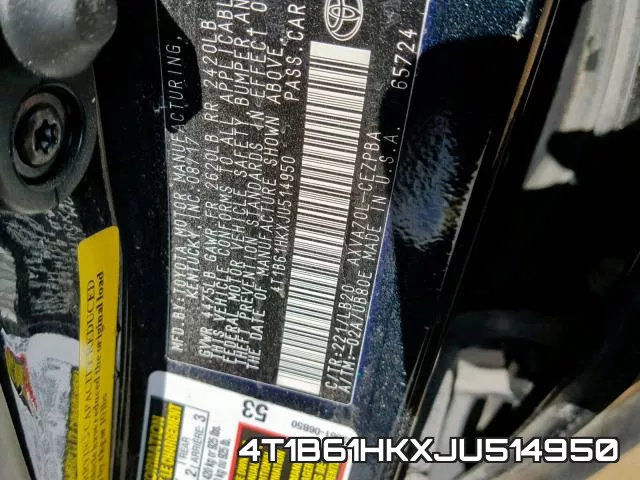 4T1B61HKXJU514950 фото 2