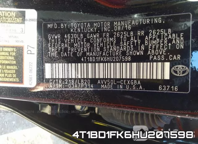 4T1BD1FK6HU207598 фото 9