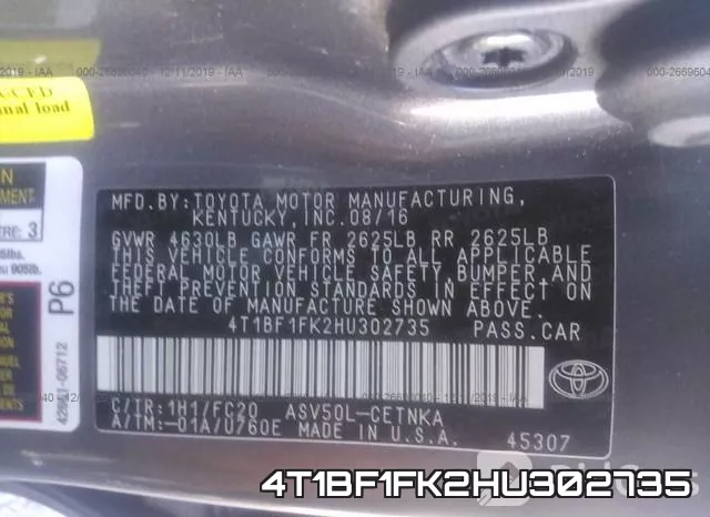 4T1BF1FK2HU302735 фото 10