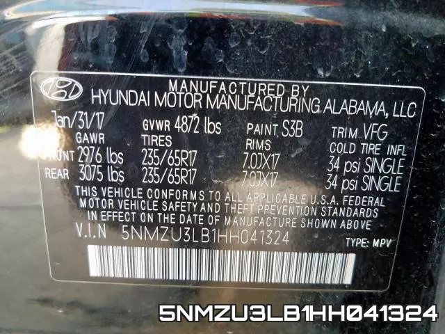 5NMZU3LB1HH041324 фото 2