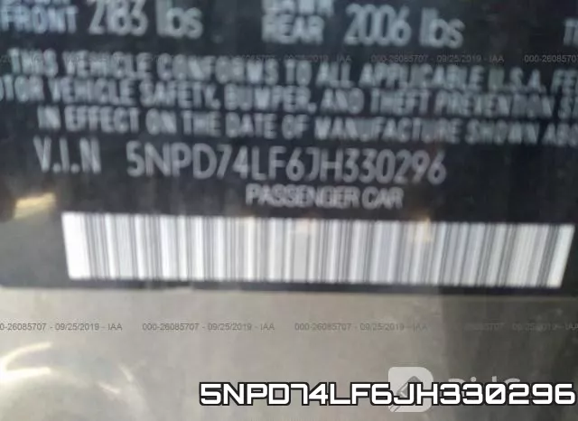 5NPD74LF6JH330296 фото 10