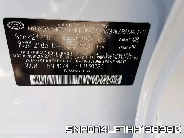 5NPD74LF7HH138380 фото 2