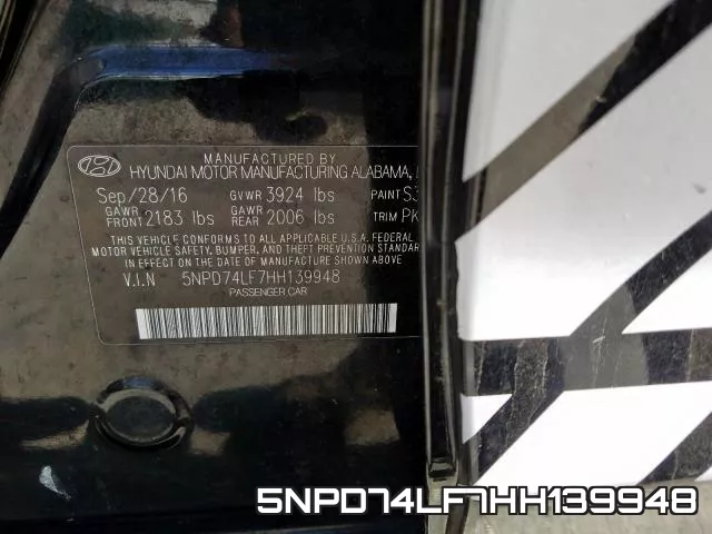 5NPD74LF7HH139948 фото 2