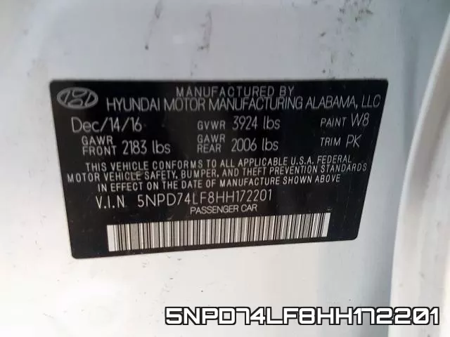 5NPD74LF8HH172201 фото 2