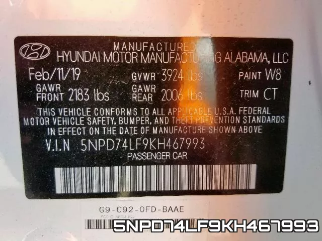 5NPD74LF9KH467993 фото 2