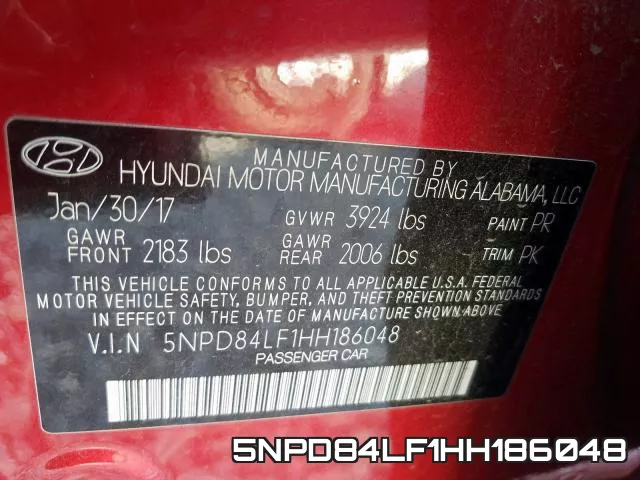 5NPD84LF1HH186048 фото 2