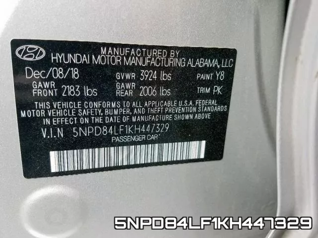 5NPD84LF1KH447329 фото 2