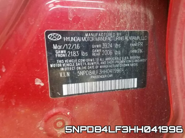 5NPD84LF3HH041996 фото 2