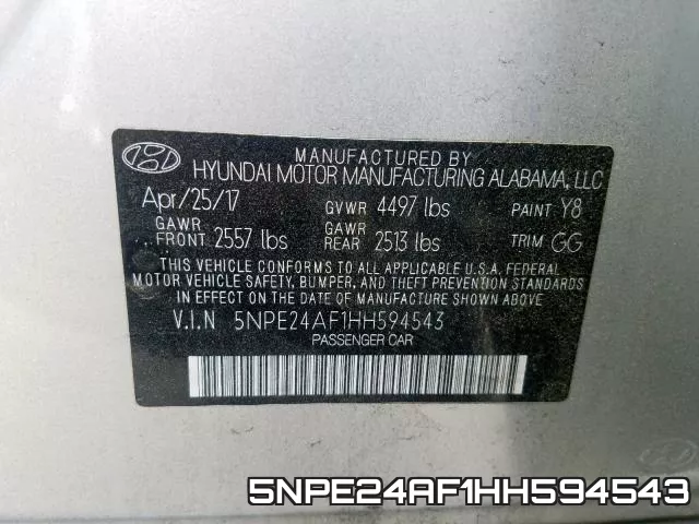 5NPE24AF1HH594543 фото 2
