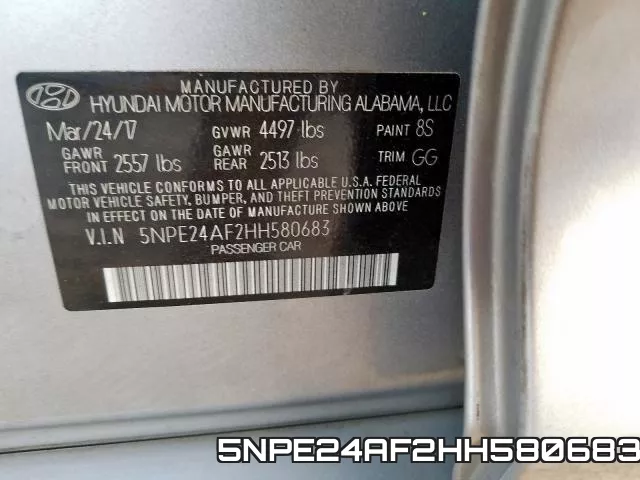 5NPE24AF2HH580683 фото 2