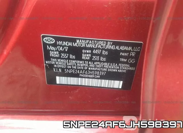 5NPE24AF6JH598397 фото 10