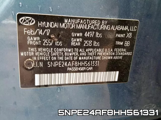 5NPE24AF8HH561331 фото 2