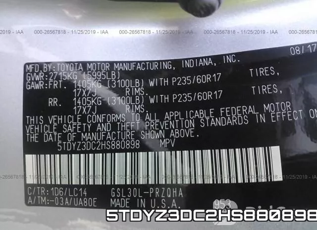 5TDYZ3DC2HS880898 фото 8