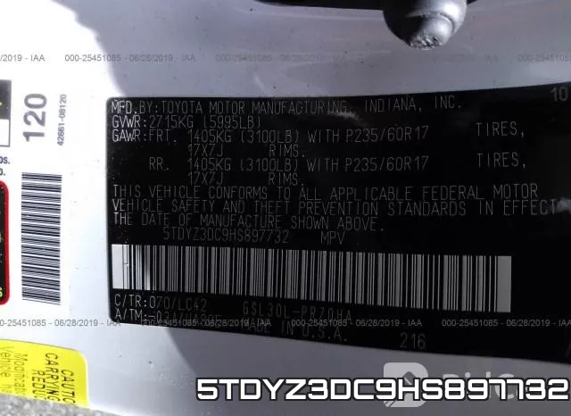 5TDYZ3DC9HS897732 фото 10
