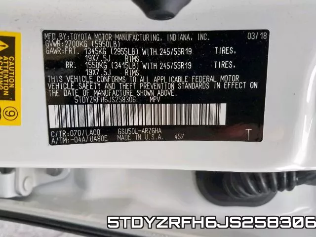 5TDYZRFH6JS258306 фото 2