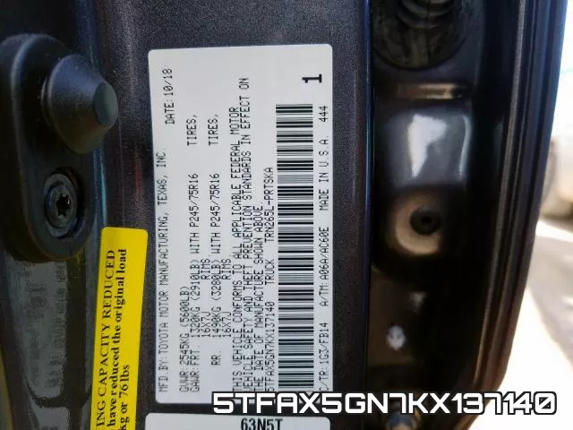 5TFAX5GN7KX137140 фото 2