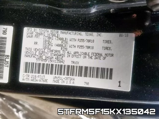 5TFRM5F15KX135042 фото 2