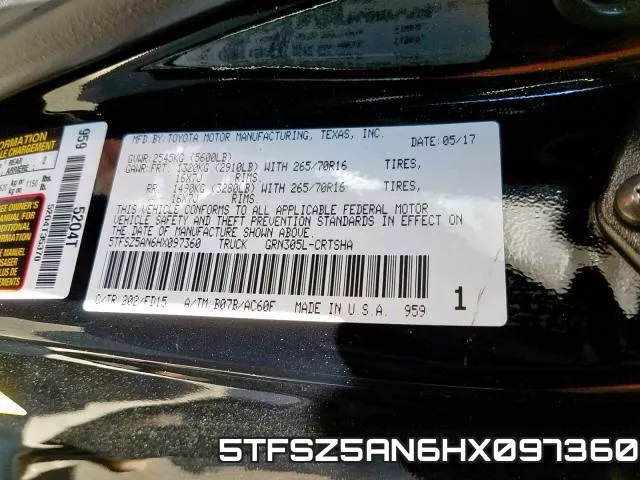 5TFSZ5AN6HX097360 фото 2