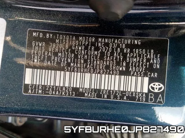 5YFBURHE0JP827490 фото 2