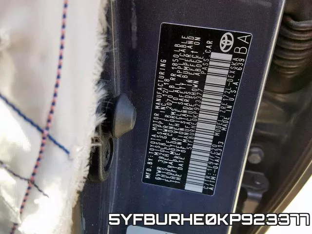 5YFBURHE0KP923377 фото 2