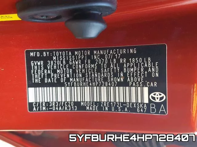 5YFBURHE4HP728407 фото 2