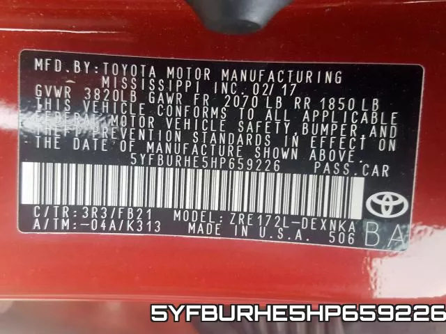 5YFBURHE5HP659226 фото 2