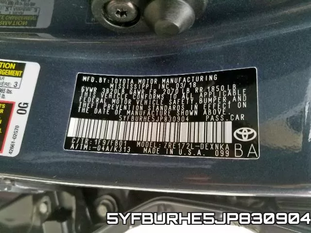 5YFBURHE5JP830904 фото 2