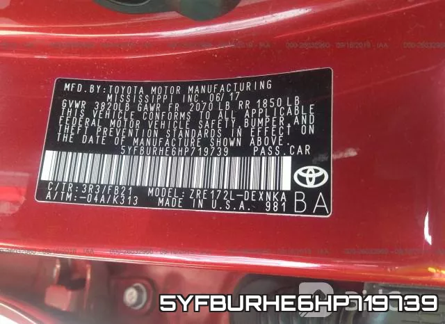 5YFBURHE6HP719739 фото 10