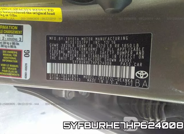 5YFBURHE7HP624008 фото 10