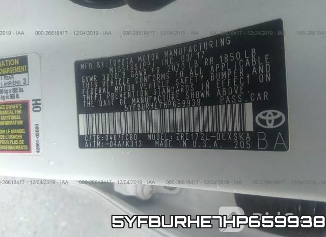 5YFBURHE7HP659938 фото 9