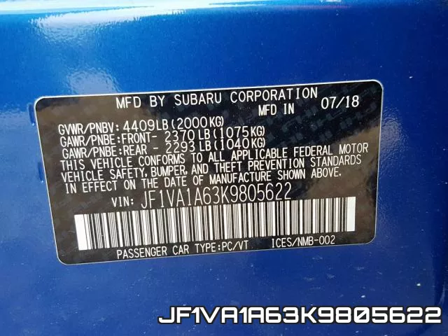 JF1VA1A63K9805622 фото 2