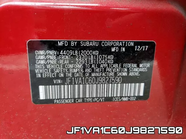 JF1VA1C60J9827590 фото 2