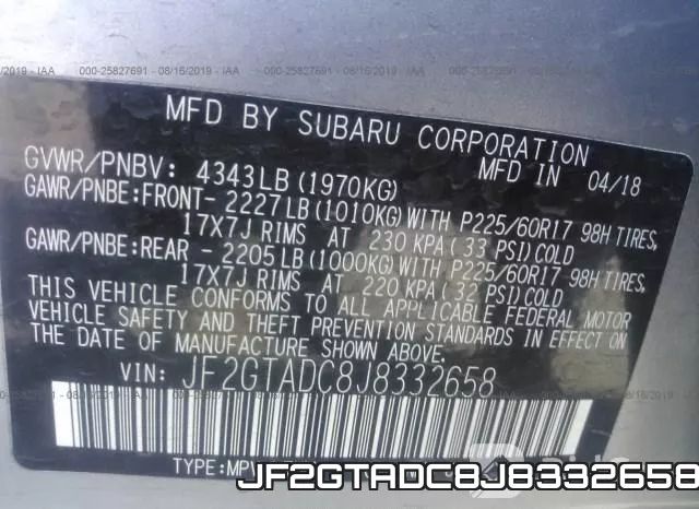 JF2GTADC8J8332658 фото 9