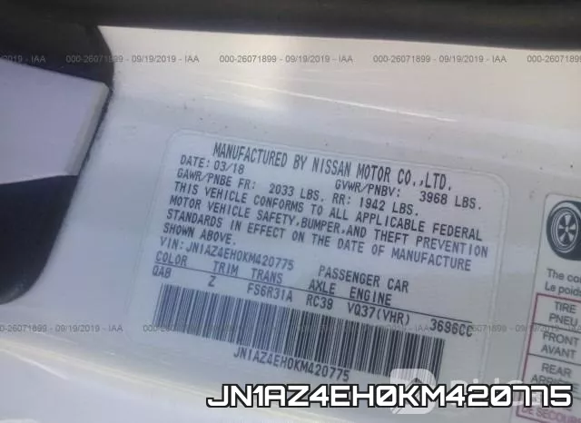 JN1AZ4EH0KM420775 фото 10