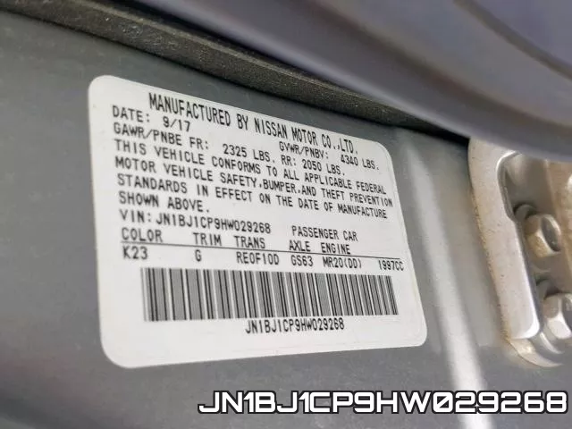 JN1BJ1CP9HW029268 фото 2